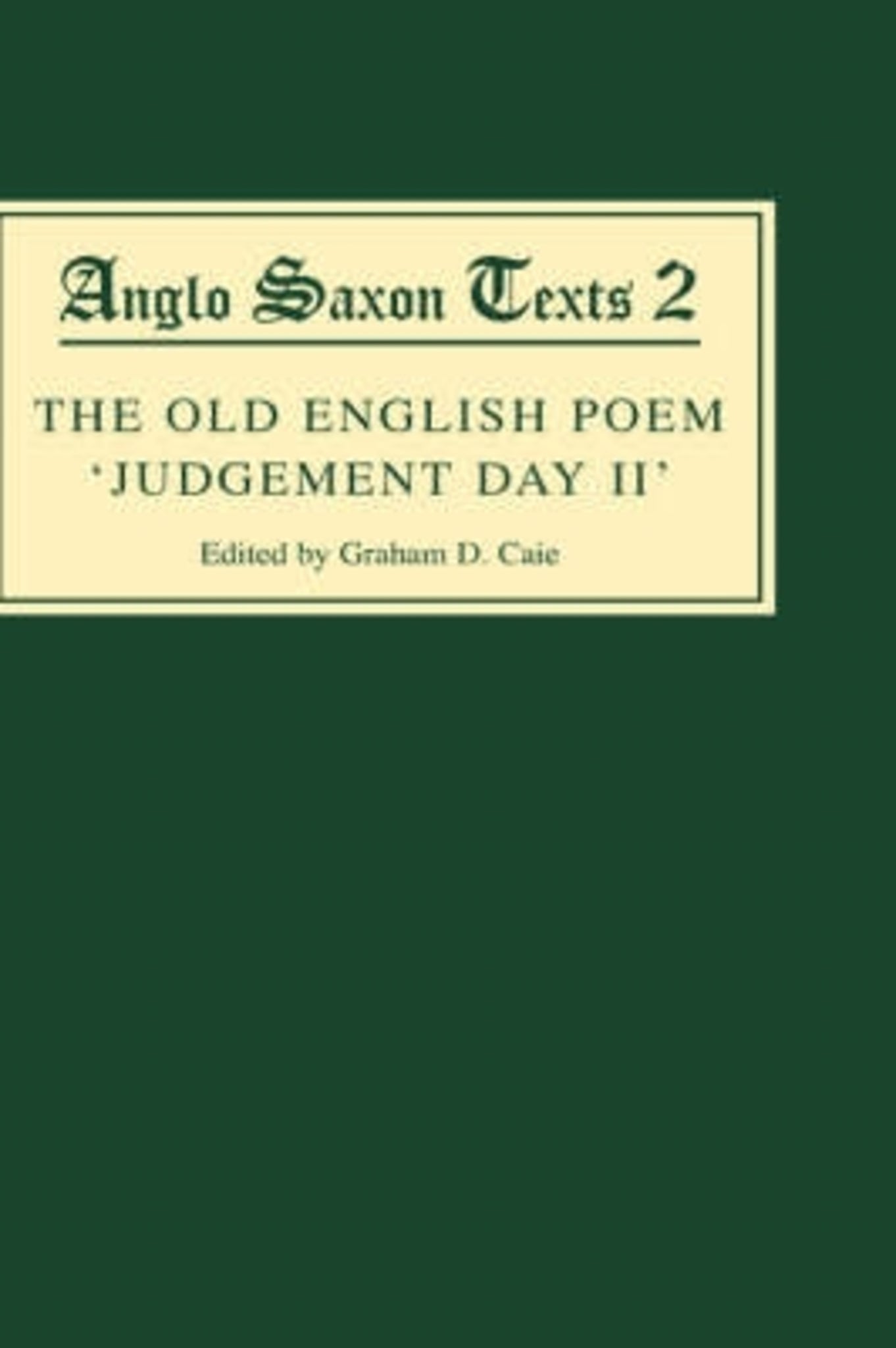 Cover image for The Old English Poem Judgement Day II ISBN 9780859915700